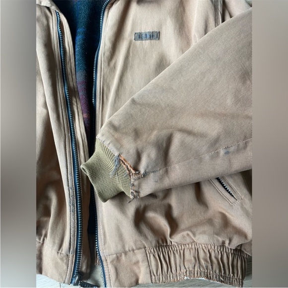 L.L. Bean Tan Bomber Jacket with Brown Collar - Picture 7 of 11
